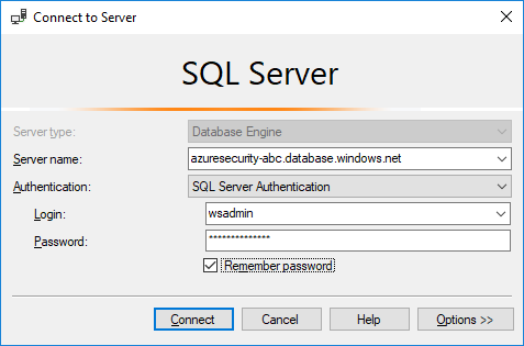 The information above is entered in the Connect to Server dialog box, and Connect is highlighted at the bottom.