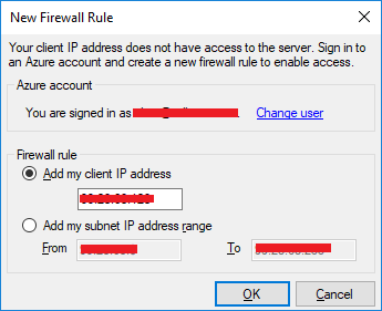 The New Firewall Rule Dialog is displayed identifying your Internet IP Address.