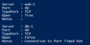 The information above for port 80 (HTTP) is visible after running the script and pressing F5.