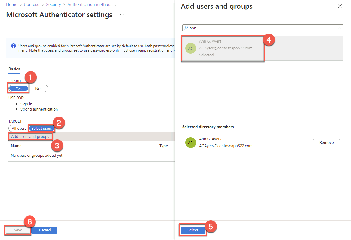 We are configuring the authentication method of Microsoft Authenticator for one of the users in Azure AD.